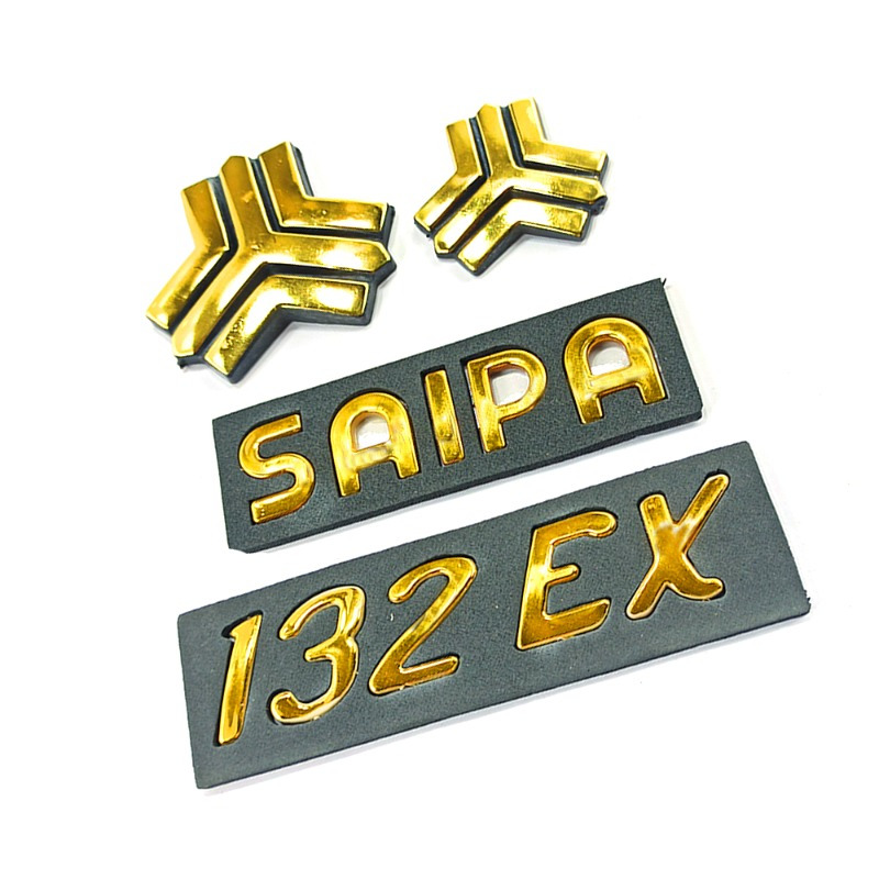 ست آرم و نوشته جلو و عقب پراید SAIPA 132 EX طلایی