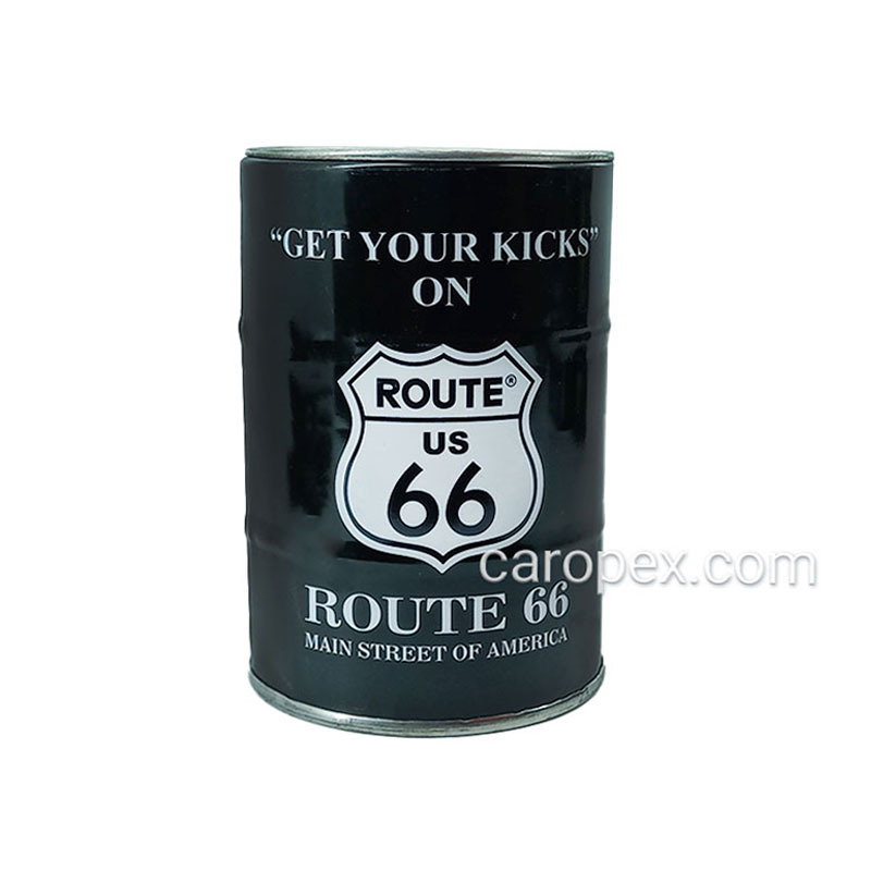 جا سیگاری بشکه ای فلزی طرح ROUTE 66