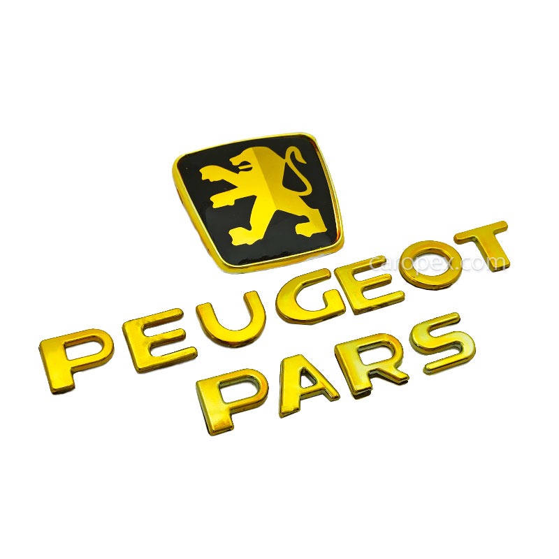 ست آرم و نوشته پژو پارس PEUGEOT PARS طلایی