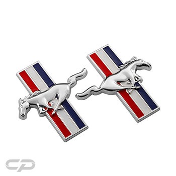 آرم اسپرت استیل طرح پرچم موستانگ Mustang وارداتی بسته 2 عددی